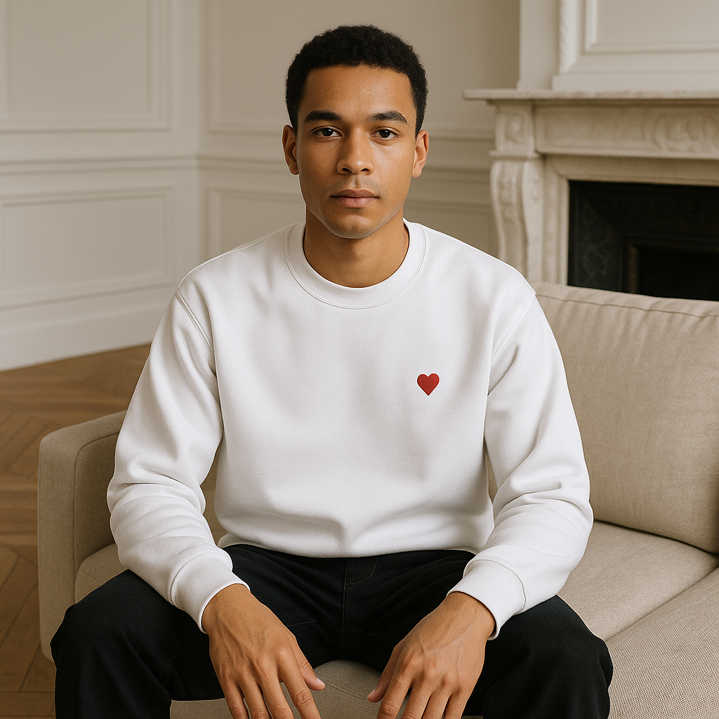 Sweatshirt Blanc brodé unisex