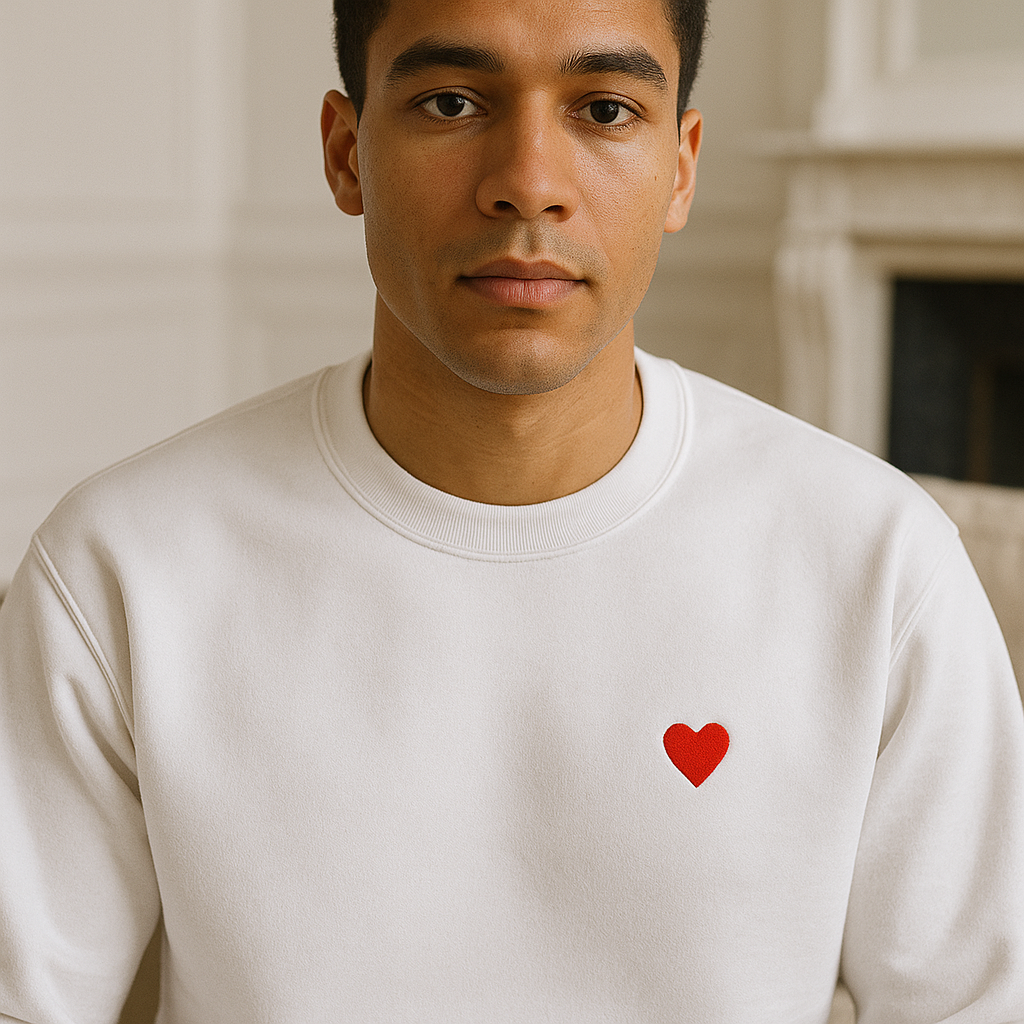 Sweatshirt Blanc brodé unisex