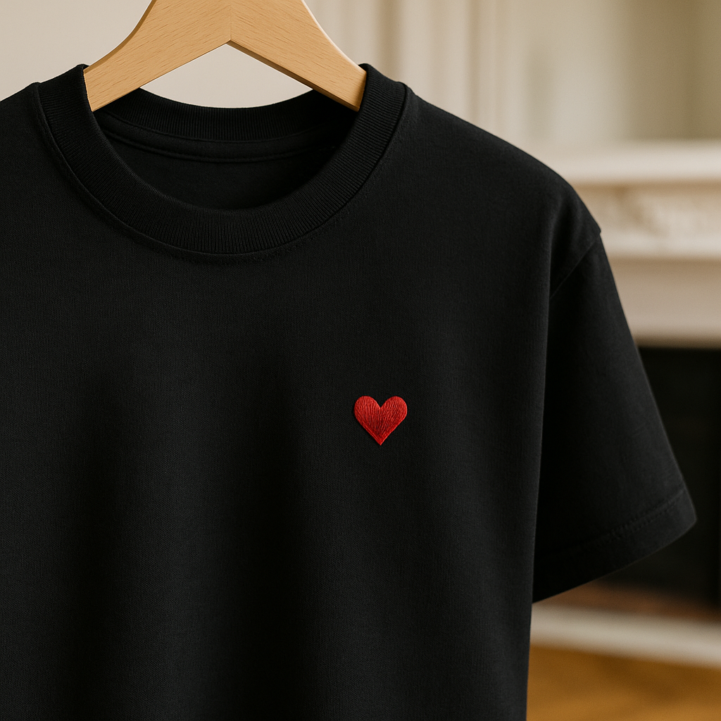 T-Shirt Noir brodé unisex