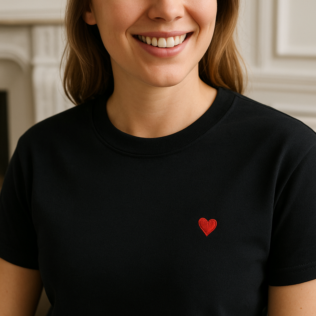 T-Shirt Noir brodé unisex